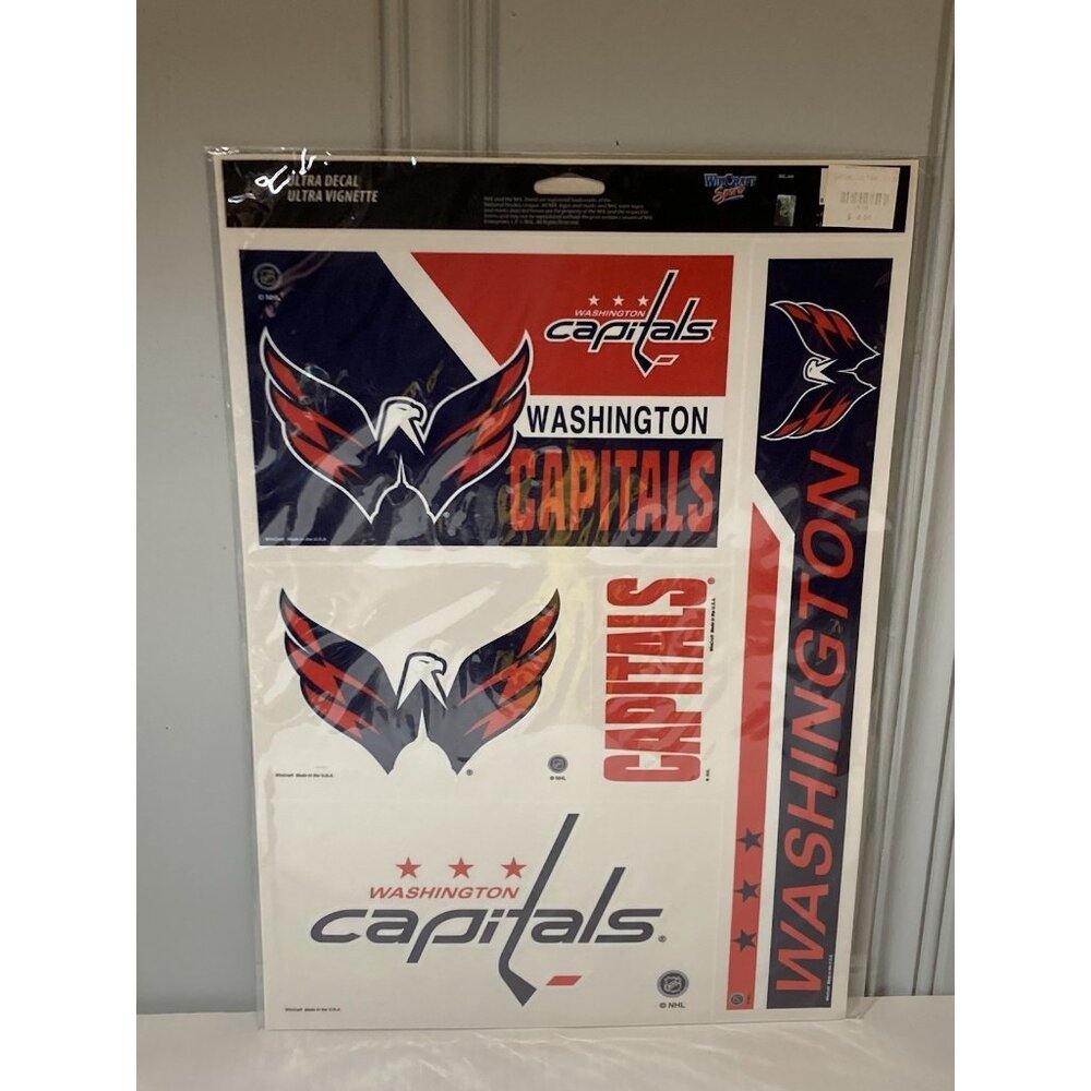 WASHINGTON CAPITALS Hockey Logo 5 PIECE MULTI-USE DECALS 11"X17" SHEET NHL NIP